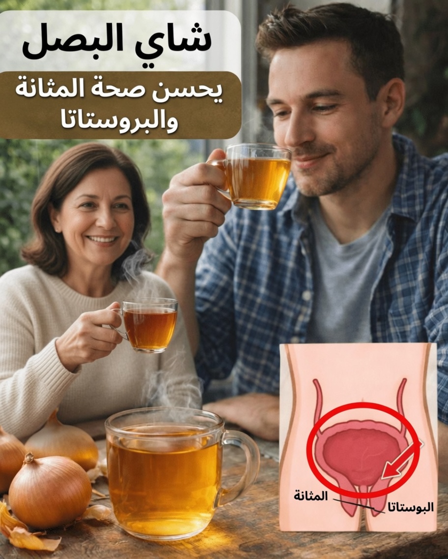 شاي قشور البصل للمثانة والبروستاتا: العادة المطبخية المنسية التي يعيد اكتشافها العديد من الرجال الأكبر سنًا