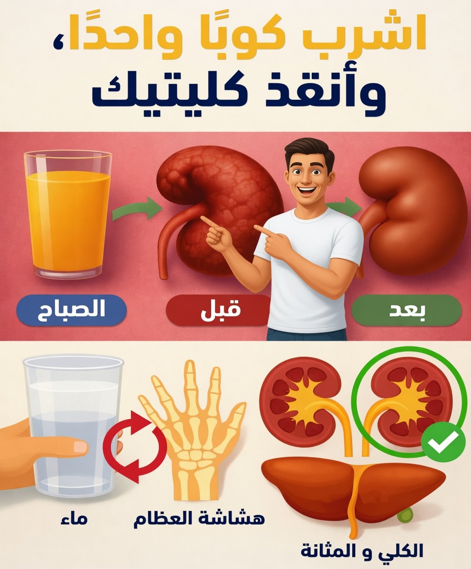 كوب واحد فقط يوميًا وستبدأ كليتاك بالتعافي