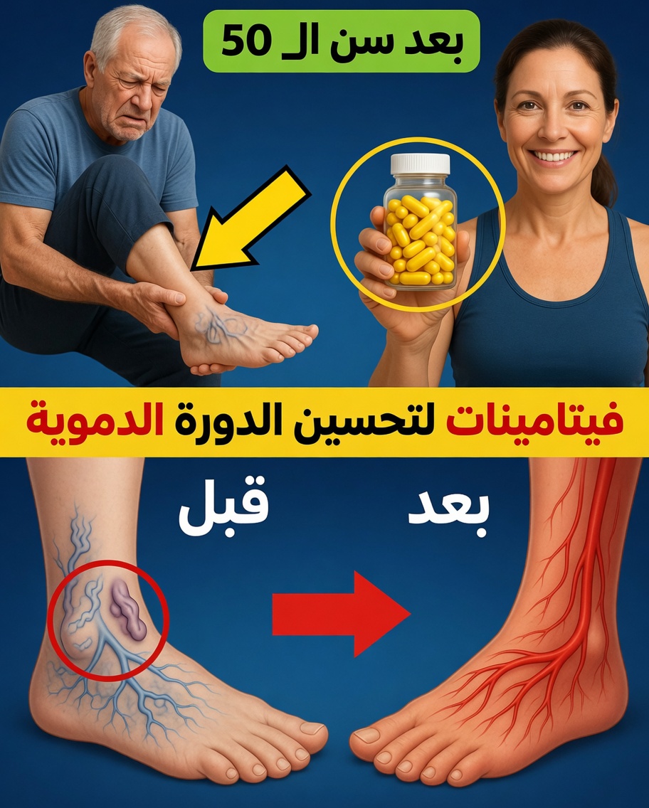 أفضل فيتامين لدعم الدورة الدموية في الساقين والقدمين بعد سن الخمسين