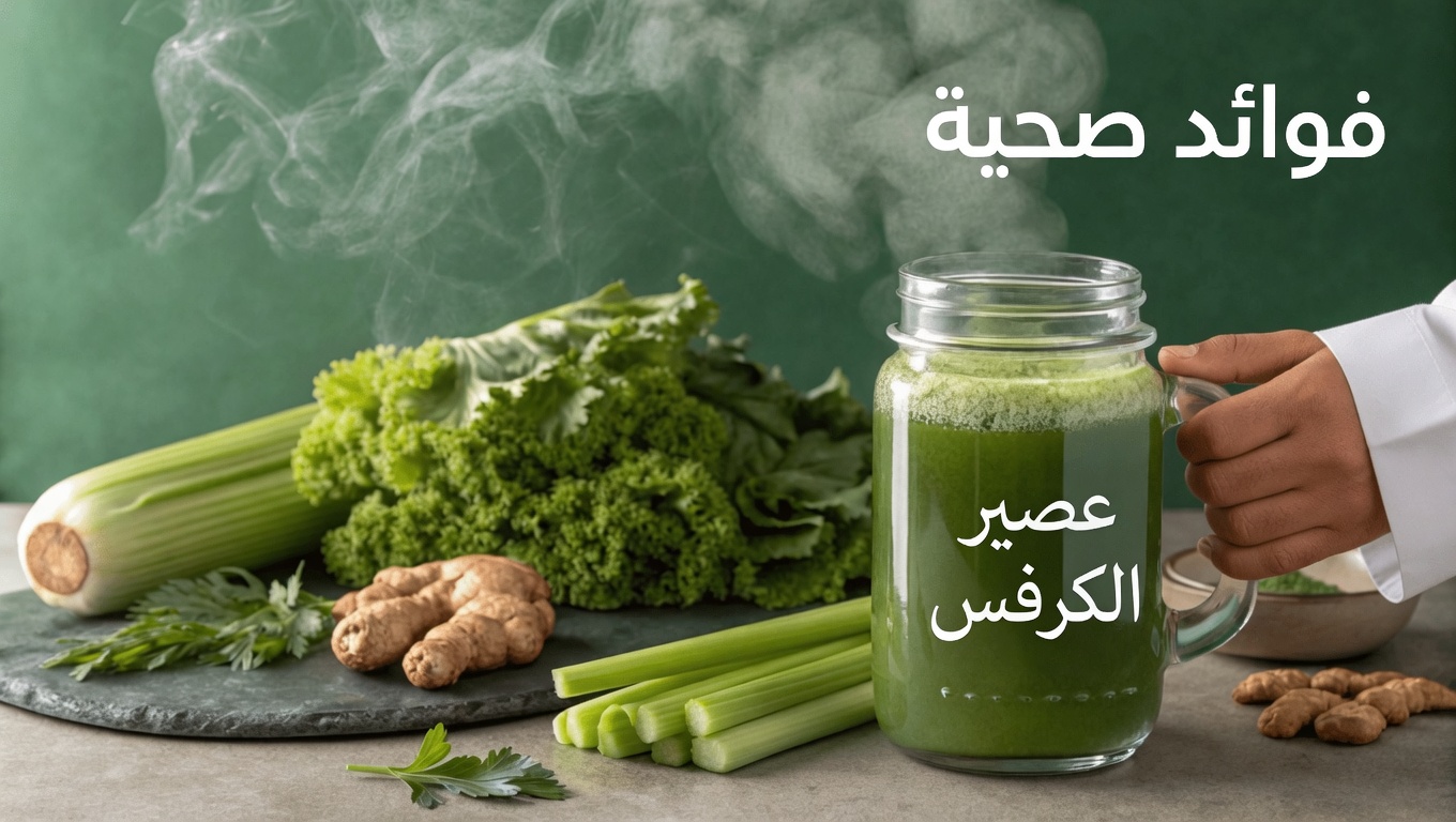 أنعش يومك بعصير أخضر من الكرفس والبقدونس والليمون (طريقة بسيطة للشعور بالخفة)