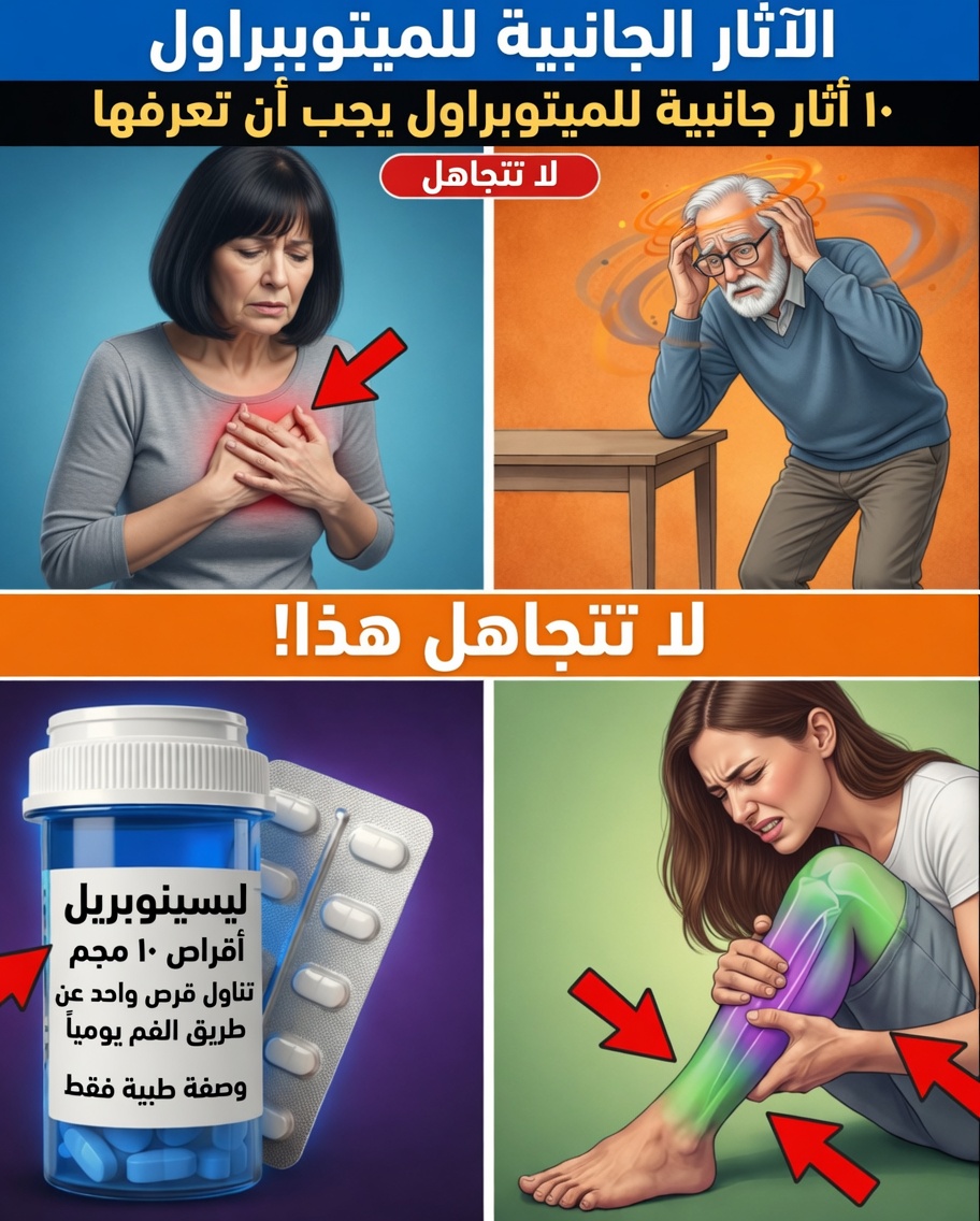 10 آثار جانبية للميتوبرولول غالبًا ما يتم تجاهلها وكيف يمكن أن تؤثر على حياتك اليومية