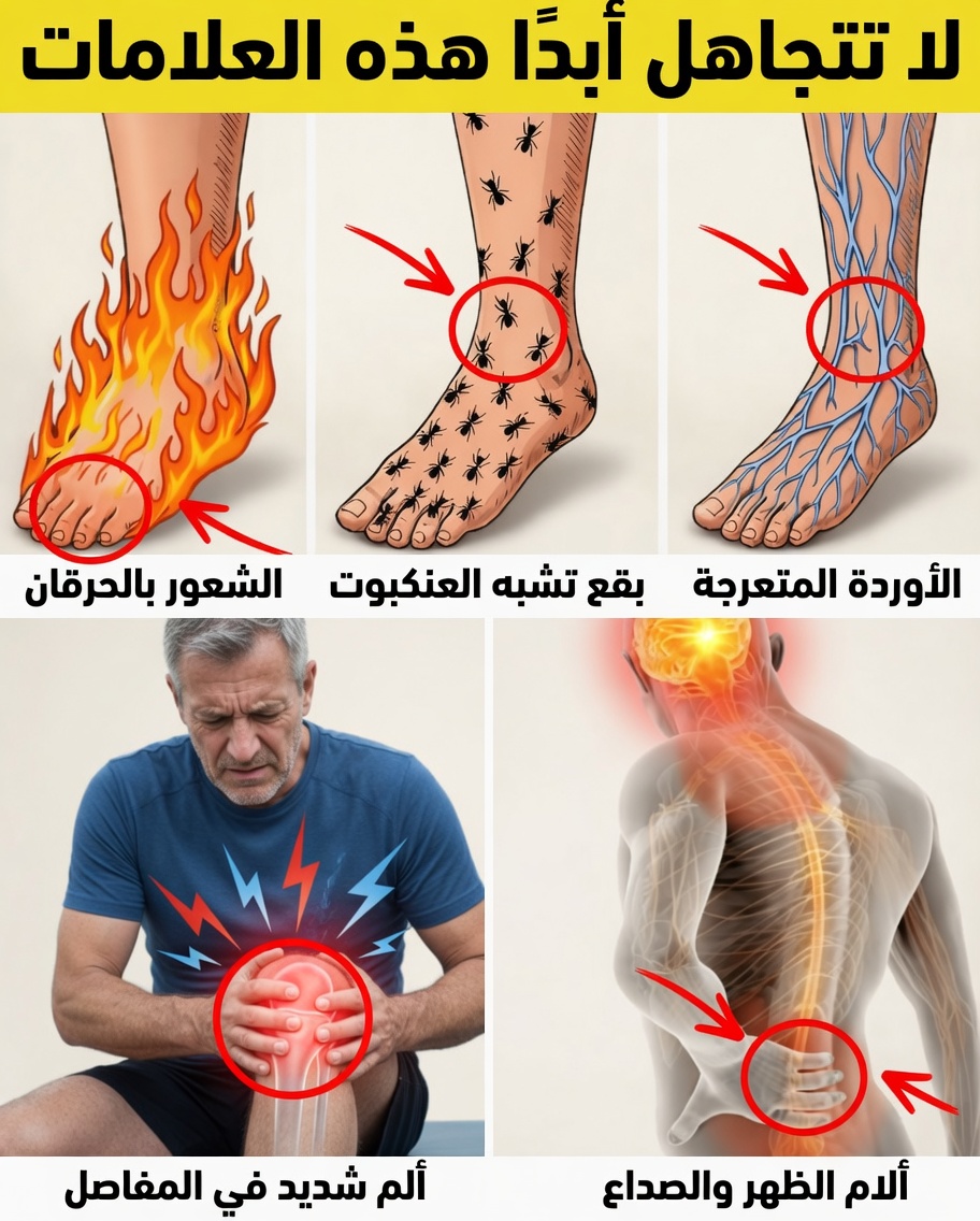 قدماك تصرخان طلبًا للمساعدة: 8 علامات صامتة لتلف الأعصاب لا يمكنك تجاهلها بعد الخمسين