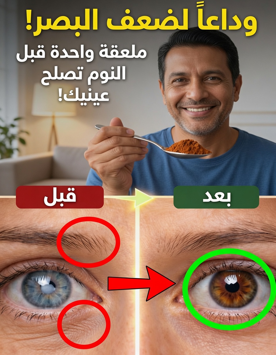 الأشخاص فوق سن 60 يتناولون هذه الملعقة قبل النوم لتحسين وضوح الرؤية