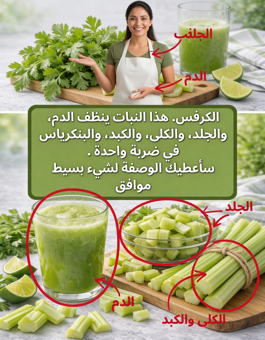 أنعش يومك بعصير أخضر من الكرفس والبقدونس والليمون (طريق بسيط للشعور بخفة أكبر)