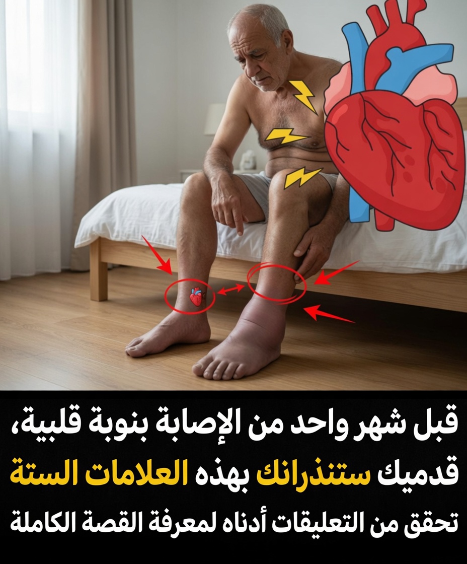 قبل شهر من النوبة القلبية، ستعطيك قدماك هذه التحذيرات الستة الصامتة