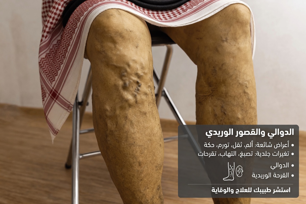 متى قد تشير الأوردة البارزة إلى القصور الوريدي المزمن أو مشكلات القلب والرئتين أو خطر الجلطات