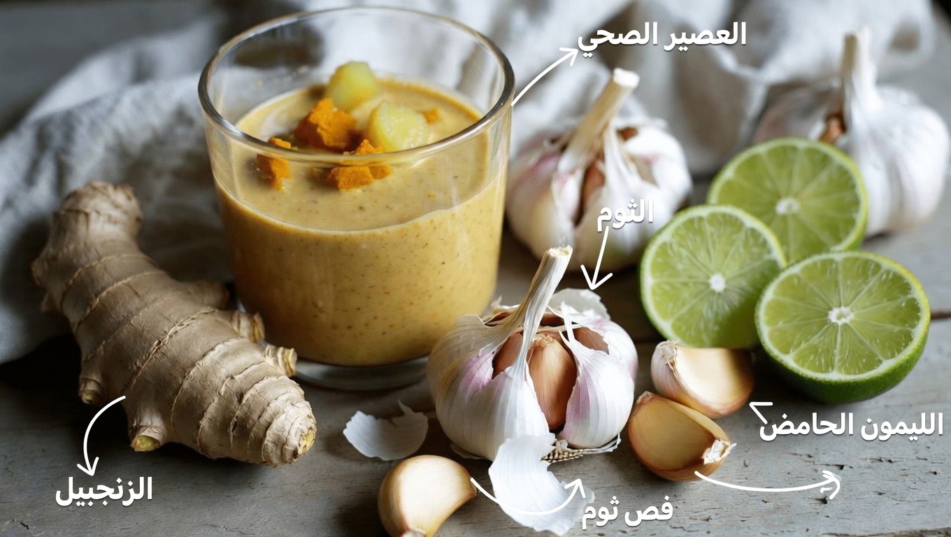 طقس صباحي بسيط: استكشاف الفوائد المحتملة لمزيج الزنجبيل والكركم والثوم والليمون