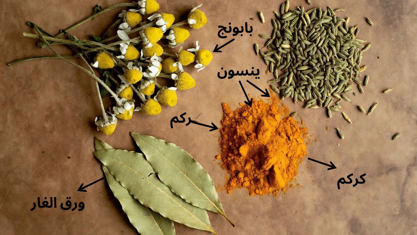 استكشاف الفوائد المحتملة لمزيج شاي عشبي من البابونج والكركم والشمر وورق الغار