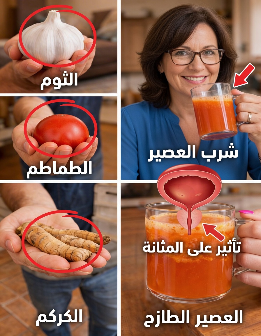مشروب طبيعي لدعم صحة البروستاتا بعد سن الأربعين: استكشاف مزيج الثوم والطماطم والكركم