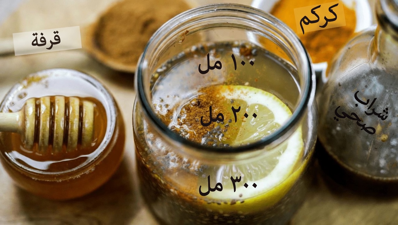 تعلّم كيفية تحضير مزيج طبيعي بالعسل والقرفة والكركم وخل التفاح وبذور الشيا لتعزيز العافية اليومية