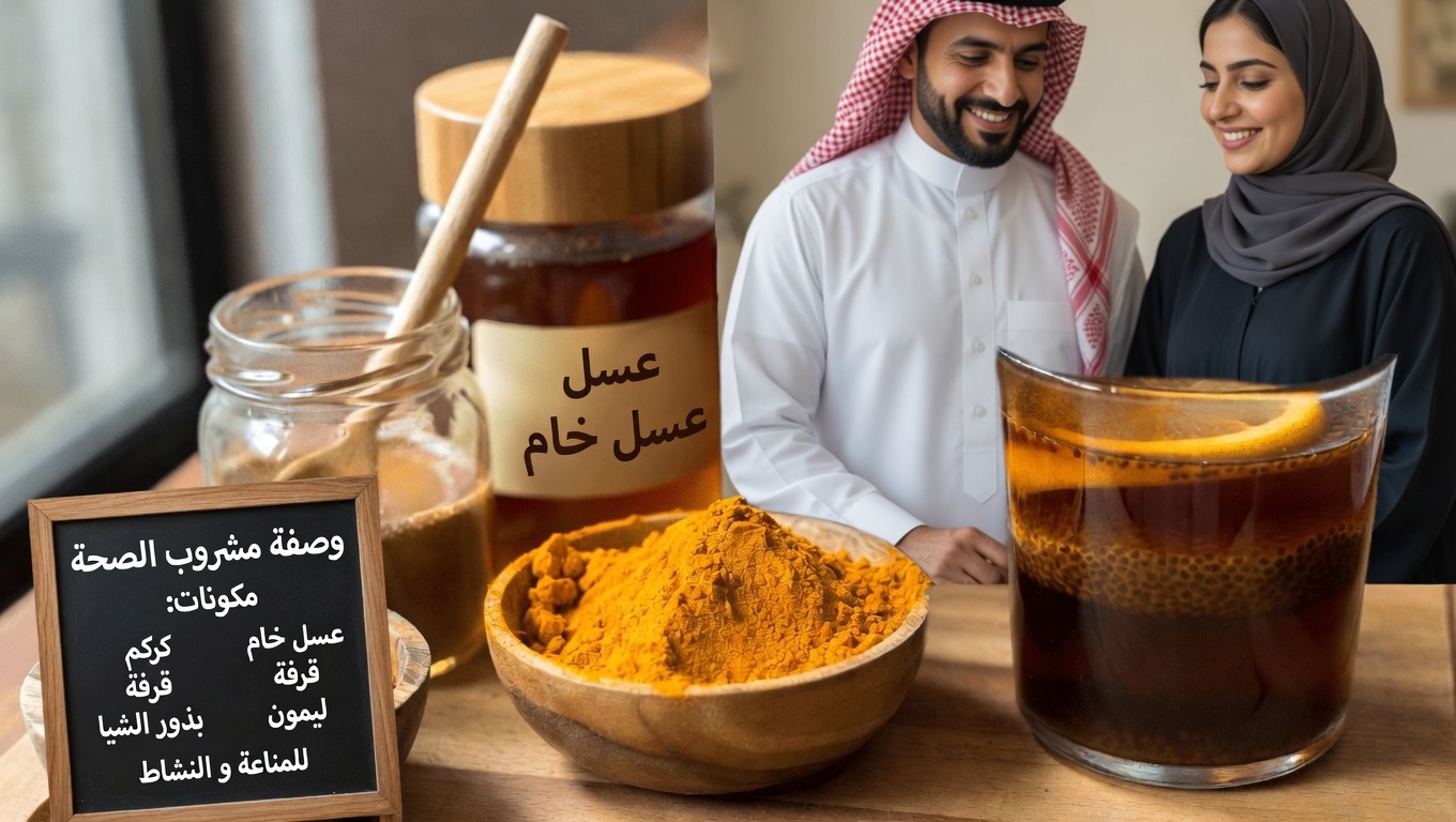 تعلّم كيفية تحضير مزيج طبيعي بالعسل والقرفة والكركم وخل التفاح وبذور الشيا لتعزيز العافية اليومية