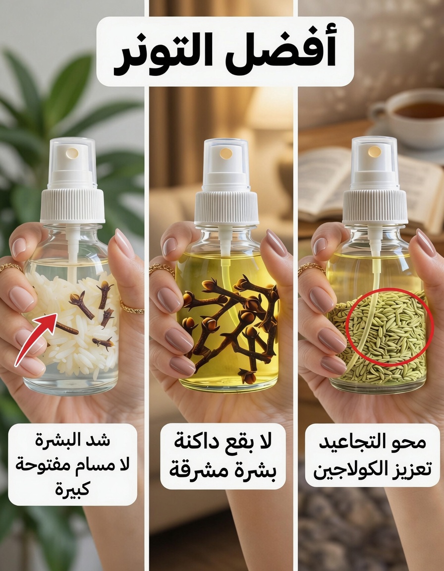 اكتشفي 5 تونرات سهلة التحضير في المنزل بمكوّنات طبيعية لدعم الكولاجين في روتين العناية بالبشرة