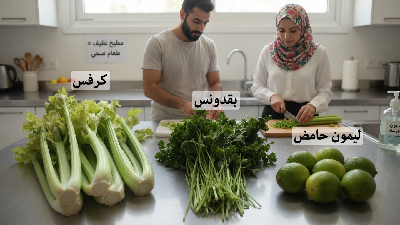 أنعش يومك بعصير أخضر من الكرفس والبقدونس والليمون: طقس صباحي بسيط للشعور بالخفة