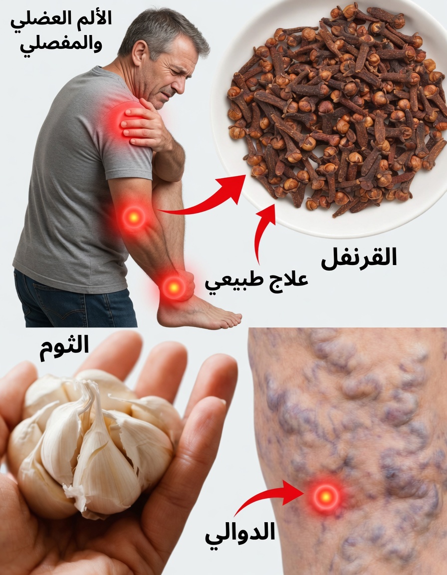 زيت الثوم والقرنفل: زيت منزلي بسيط منقوع يستخدمه كثير من الناس لتخفيف انزعاج دوالي الساقين وتحسين الدورة الدموية