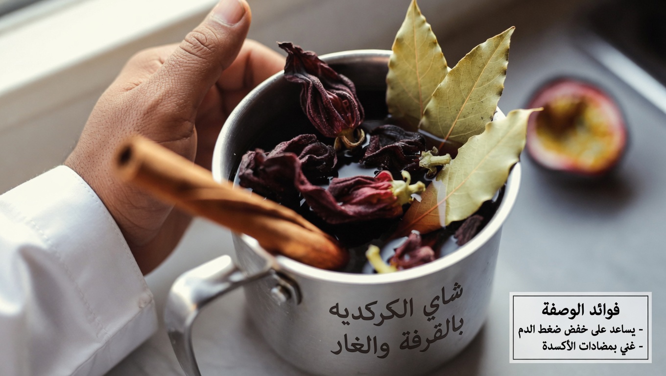 مزيج شاي عشبي بسيط: استكشاف الكركديه وورق الغار والقرفة للعافية اليومية