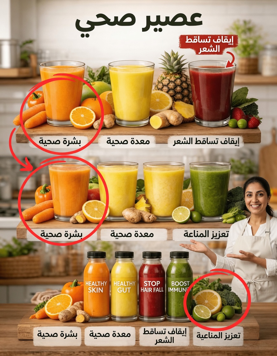 6 وصفات عصير صحية لبشرة متوهجة وصحة الأمعاء ودعم يومي أقوى للمناعة