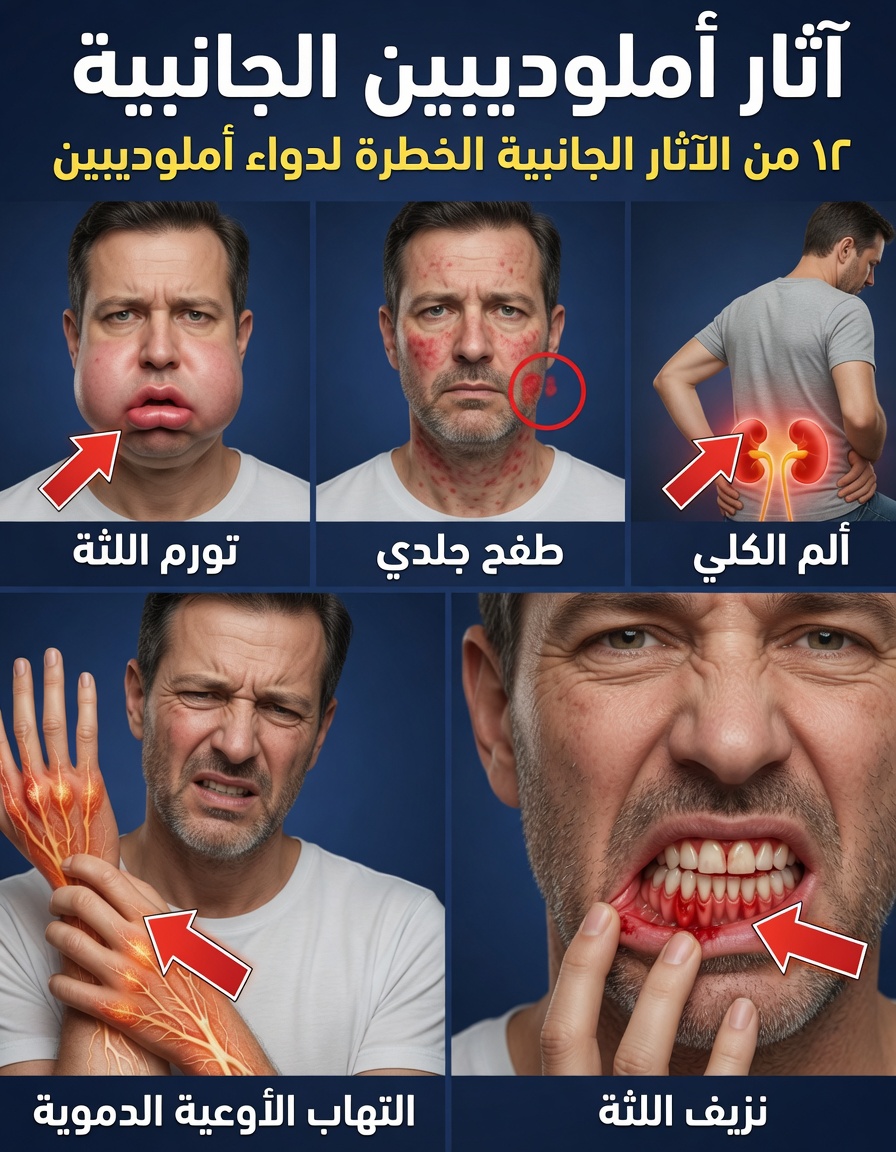 12 آثار جانبية مهمة لأملوديبين يجب أن تكون على دراية بها (ومتى تطلب المساعدة)