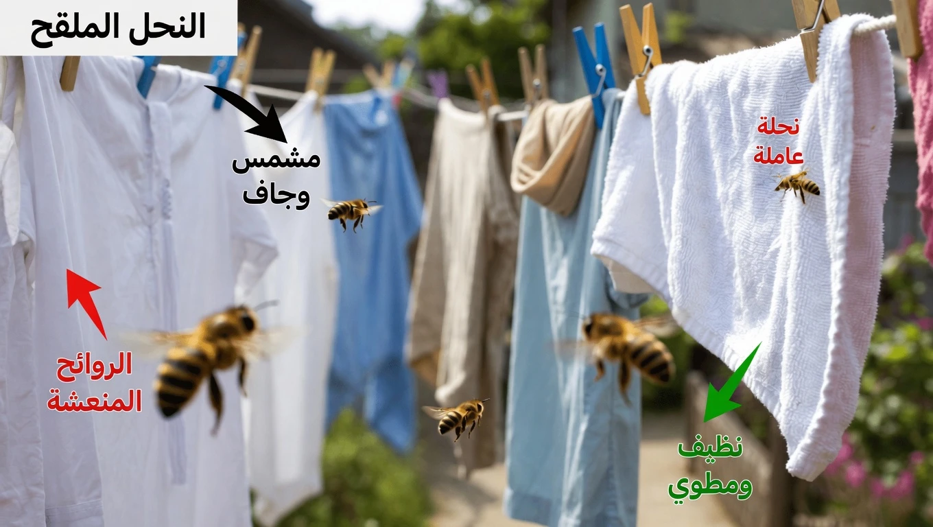 لماذا تواصل النحل الهبوط على غسيلك المعلّق حديثًا؟ تفسيرات بسيطة ونصائح سهلة