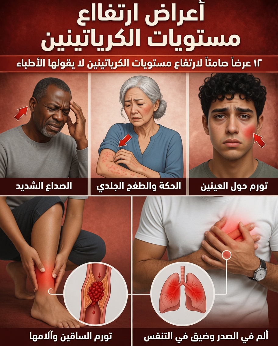 12 علامة خفية على ارتفاع مستويات الكرياتينين قد تشير إلى مشكلات مبكرة في الكلى