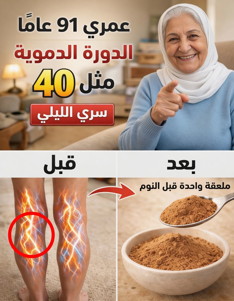كبار السن: تناولوا هذا قبل النوم لتعزيز تدفق الدم وتحسين الدورة الدموية في الساقين والقدمين خلال 24 ساعة فقط