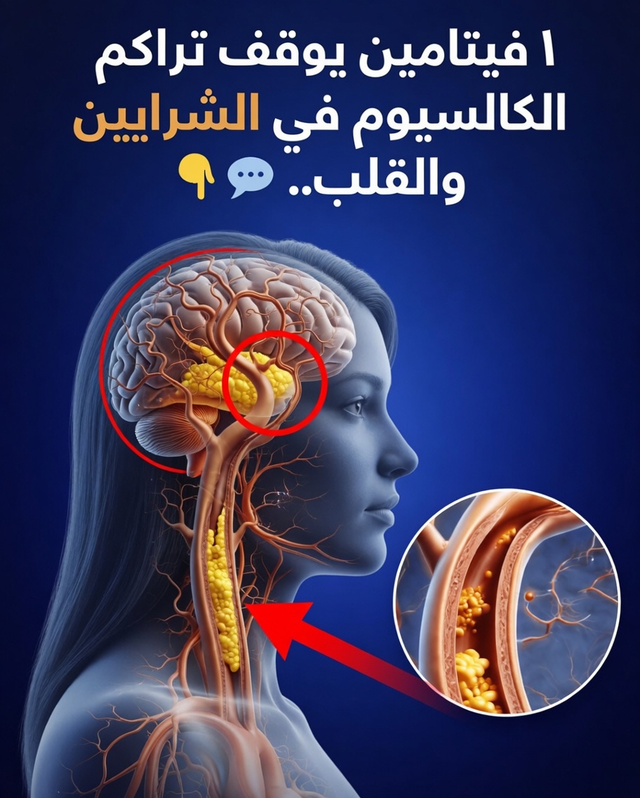 فيتامين واحد يوقف تراكم الكالسيوم في الشرايين والقلب
